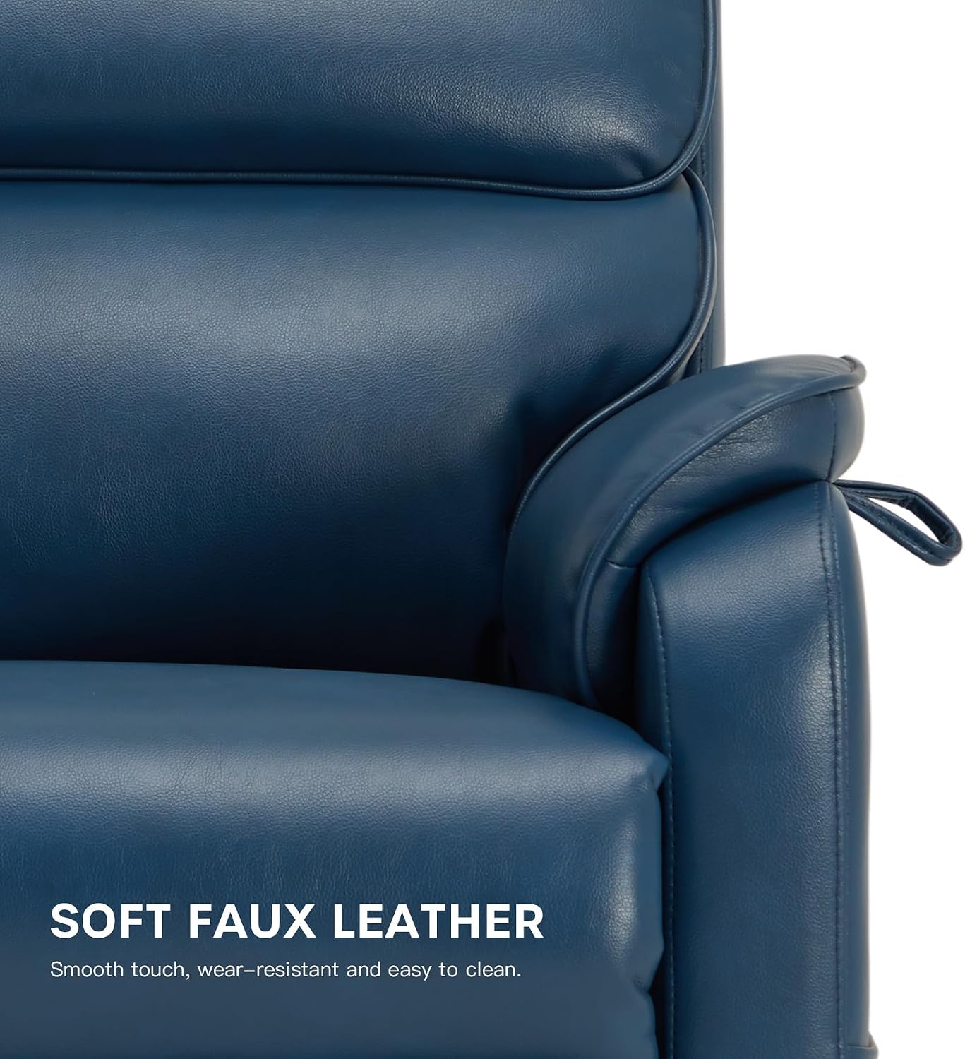 DYNOX Power Lift Recliner Chair for Elderly, Dual Motor Lay Flat Lift Chair with Heat & Massage, 350 LBS Capacity(9188,Faux Leather,Dark Blue)