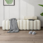 Modern Long Bench with Backrest for Changing Shoes Bedroom Bed end Walk-in Closet Rest Area Entryway(XL)