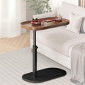 Adjustable Height C Shaped Side Table, Couch Tables That Slide Under, C Side Table Raised Edge, 360°Swivel C Shaped End Table, Small Coffee C Table, End Table for Sofa/Bed/Bathtub
