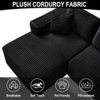 108" Modular Sectional Cloud Couch for Living Room Deep Seat L Shapes Couch with Oversized Chaise Lounge, Comfy Memory Foam Flannel Fabric Sofa for Bedroom Apartment, No Assembly Required