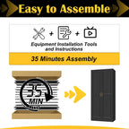 Steeloong 71"Metal Pantry Storage Cabinet with Doors & 4 Adjustable Shelves | Kitchen Pantry Cabinet,Black Kitchen Cabinet with 2 Gold Handles,Tall Cabinet for Livingroom,Pantry, Bathroom,Kitchen,Garage