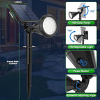8 Pack Solar Spot Lights Outdoor Waterproof 180 Adjustable Solar Powered Landscape Lights for Yard, Garden, Pathway, Porch, Pool, Wall, 4 Lighting Modes, Warm White