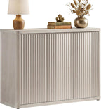 SICOTAS Buffet Cabinet with Storage Accent Sideboard with 3 Doors Modern 46.6" Wide Credenza Fluted Buffet Table Media Console Cabinet Entryway Cabinets for Living Room Kitchen Dining Room Hallway