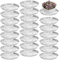 20 Packs 12" Large Clear Plant Saucers for Indoor Outdoor Use Heavy Duty Plastic Plant Trays for Planter Bulk Flower Pot Drip Trays to Catch Water, 4 to 20 Inch, Round Transparent