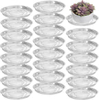 20 Packs 12" Large Clear Plant Saucers for Indoor Outdoor Use Heavy Duty Plastic Plant Trays for Planter Bulk Flower Pot Drip Trays to Catch Water, 4 to 20 Inch, Round Transparent