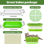 Legigo 10 Pack Green Seed Sprouter Trays- Soil-Free Cultivation Germination Tray, BPA Free Nursery Tray with Planting Paper for Indoors or Outdoors Sprouting Seeds, Grow Grass, Beans (Without Lids)