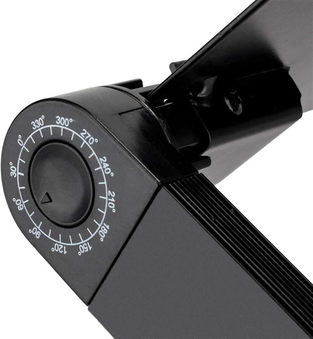 360-Degree Rotation Multifunctional Portable Folding Table with Fan & Mouse Black