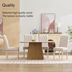 adochr Dining Chairs Set of 2, Linen Armless Parsons Chairs,Beige | Wooden Legs&Tufted Buttons, Upholstered Dining Room Chair for Kitchen/Dining/Living Room