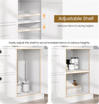 GRUSIGN Bathroom Cabinet, Modern Bathroom Floor Storage Cabinet Organizer with 1 Door and 3 Drawers, Freestanding Cupboard for Kitchen/Living Room Use