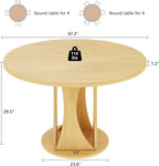 iPormis Round Dining Table, 47'' Kitchen Table for 4-6, Dining Room Dinner Table with Wooden Tabletop & Geometric Arcs Pedestal for Kitchen, Living Room, Home, Office, Oak
