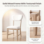 COLAMY Solid Wood Dining Chairs Set of 4, Mid Century Modern Upholstered Kitchen Chairs with 3.3" Thick Cushion & Anti-Slip Pads, Farmhouse Rubber Wood Dining Room Chairs, Oak Nature