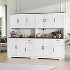 71" Pantry Cabinet,Kitchen Pantry Storage Cabine with Power Outlet,Farmhouse Kitchen Hutch Pantry Cabinet, Tall Hutch with Adjustable Shelf & Door,Food Pantry Storage for Dining Room,Kitchen (White)
