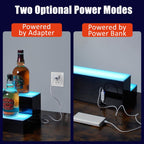 60-Inch 2-Tier LED Liquor Bottle Display Shelf with Multicolor Lighting, RF Remote & App Control, Acrylic Bar Shelf Stand for Home Bar, Club, or Restaurant – Illuminated Alcohol Bottle Organizer