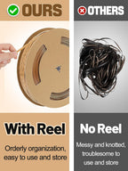 Biggun 459ft Wicker Repair Kit with Tangle-Free Reel - Rattan Patio Chair Repair Kit for Wicker Furniture Sofas, Premium New Materials Basket Weaving Webbing Replacement Parts (Light Brown)
