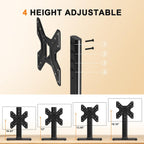 XINLEI Universal Swivel TV Stand Base Table Top TV Stand for 17-43 Inch TVs Height Adjustable Monitor Mount Stand, Holds up to 88lbs, Max VESA 200x200mm, TS205