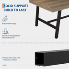 GarveeHome Industrial Dining Table for 4-6 People, 63" Long Wooden Kitchen Table with Sturdy Metal Frame & Black Finish - Seats 4 Rectangular Counter for Dinner, Kitchen, Dining Room - Rustic Pear