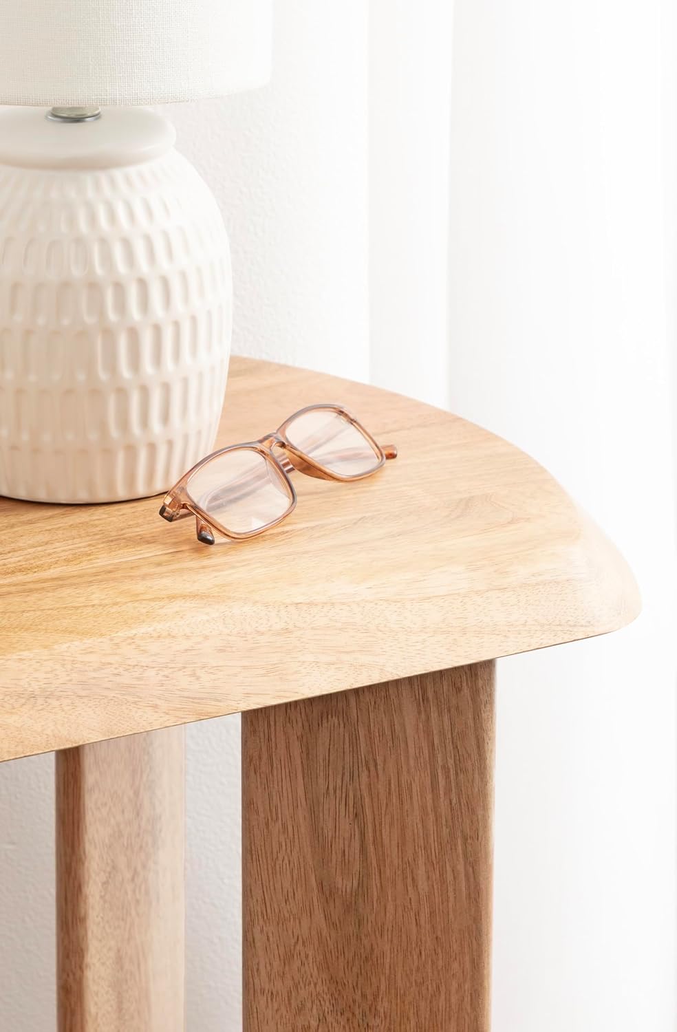Kate and Laurel Vaux Modern Mango Wood Rectangular Side Table, 22 x 14 x 22, Natural Wood, Transitional Rectangle End Table with Angled Tabletop Edge for Bedroom Nightstand or Indoor Plant Stand