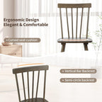 DUHOME Windsor Dining Chairs Set of 2, Farmhouse Mid Century Modern Wooden Spindle Back Kitchen Chairs with Comfortable Seat，Wood Dining Chairs for Dining Room, Living Room & Bistro