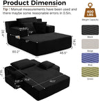 70"Chaise Lounge Chair, Oversized Chair & 2 Cup Holder 4 Pockets | Oversized Corduroy Lounge Chair Indoor Convertible, 3 Pillows, Deep Seat Sleeper Sofa Bed, Living Room, Reading, No Assembly