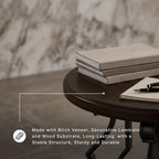 Signature Design by Ashley Frallyn Classic End Table with Curved Metal Supports, Dark Brown & Gray