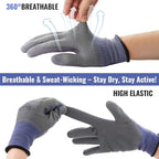 Gardening Gloves for Men 3 Pairs, Garden Gloves for Pruning Flower Rose, Weeding, Digging, Raking, Flower gloves with Rubber coating (Medium, Grey)