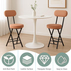 Heavy Duty Folding Stool with Cushion and Backrest, 31” Portable Bar Stool for Family, Kitchen, Living Room, and Travel Use