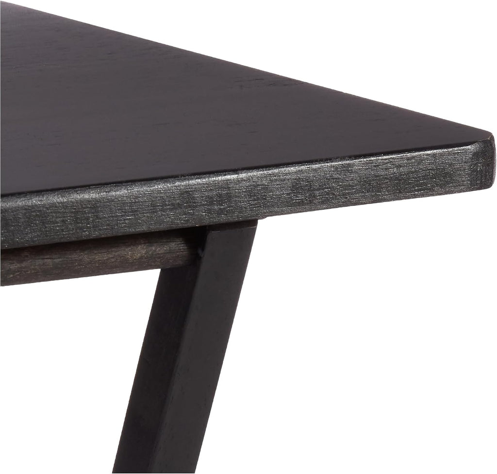 Amazon Basics Portable Foldable TV Tray Table with Storage Rack, Space-Saving Design, 15" x 19" x 26", Black, 4-Pack