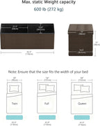 GLAXYFUR 43 Inches Folding Storage Ottoman Bench, Storage Chest, Brown | Ottoman Foot Rest, End of Bed Bench, Load 660 lb, Storage Box for Living Room, Bedroom, Entryway