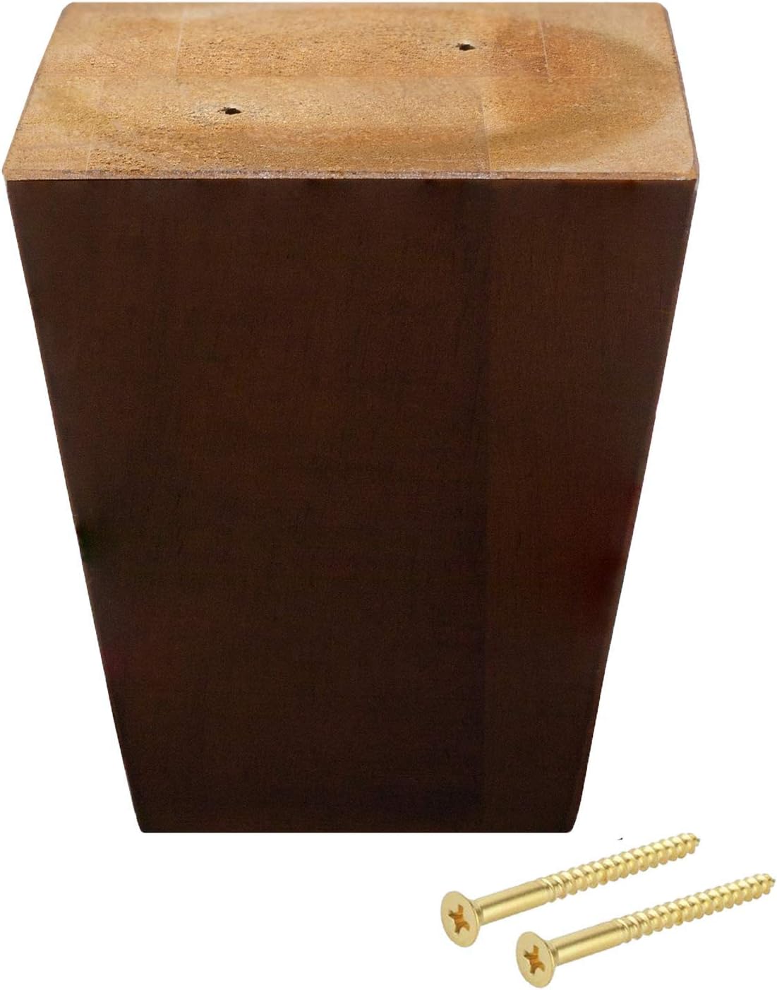 Legs for Furniture, Sofa Ottoman and Chair 4" Wood Feet Replacement, Set of 4 Square Tapered Pyramid Feet (Walnut)