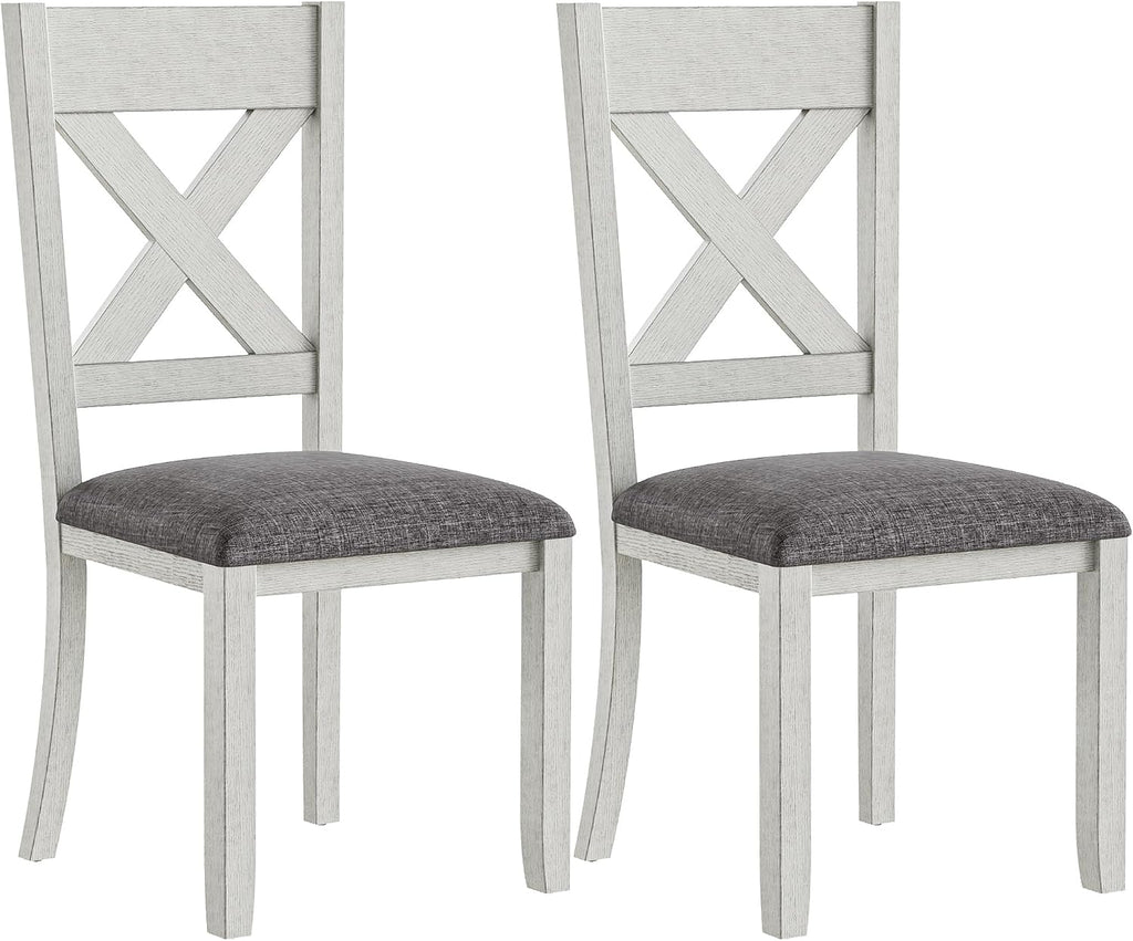 Peatuk Solid Wood Dining Chair Set of 2, Part of Dining Table Set, Mix and Match Table, Chair Sold Separately for Dining Room, Kitchen, Grey