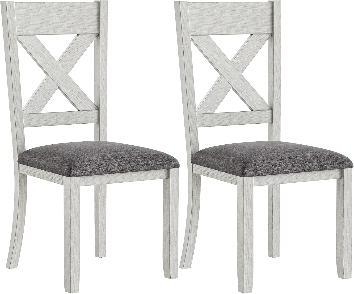 Peatuk Solid Wood Dining Chair Set of 2, Part of Dining Table Set, Mix and Match Table, Chair Sold Separately for Dining Room, Kitchen, Grey
