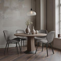 Modern Dining Chair Set of 4, Comfortable Dining Room Chairs with Thick Cushions, Faux Leather Upholstered Kitchen Armless Side Chairs, Wooden Leg for Home, Kitchen, Grey
