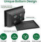 GROWNEER Large Bonsai Training Pots 3 Packs 14 Inch with Drainage Humidity Trays, Bonsai Tree Starter Kits with 1 Repotting Mat, Growing Rectangle Planter for Garden Yard Office Indoor Outdoor