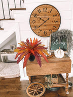 Hollyone Fake Boston Fern in Pot Fall Faux Fern Medium Potted Plant Medium Autumn Decor Plants Outdoor Indoor Autumn Boston Ferns Artificial Plants for Patio Garden Farmhouse Fall Decorations for Home