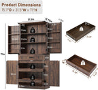 71" Tall Kitchen Pantry Cabinet with 3 Drawers,Farmhouse Storage Cabinet with 6 Barn Door Shelves,with Load-Bearing Steel Pipe and Adjustable Shelves,Pantry Organizer for Kitchen,Living Room(Brown)