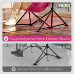 EVER ADVANCED Padded Oversized Hammock Camping Chair, Compact Heavy Duty Swing Chair with Multi-Storage Pockets, Portable Folding Rocking Camping Chair, Support Up to 400lbs, Pink