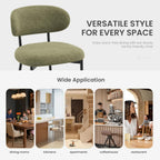 Upholstered Dining Chairs Set of 2, Modern Fabric Kitchen Chairs with Curved Backrest and Cushioned Seat, Sturdy Metal Legs, Modern Dining Chairs for Kitchen Dining Room, Living Room,Green