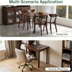 31"-47" Extendable Dining Table Set for 4, Solid Wood Folding Kitchen Table with Oak Wood Legs, Space-Saving Dinner Tables for Living Room, Kitchen, Dining Room, (Walnut) (Walnut, 1table+4chairs)