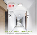 ASD LED 9" Round Flush Mount Ceiling Light Fixture, Low Profile Surface Lighting | 5CCT, Dimmable, Battery Backup, ETL Listed | 18W 1600LM 2700-6000K 120V | Kitchen, Bedroom, Hallway Lamp | White