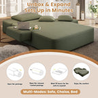 60.2 Inch Chaise Lounge Chair Indoor, Oversized Chaise Lounge with Adjustable Backrest and Armrests, Luxurious Corduroy Convertible Sofa Bed with Storage Pocket for Small Spaces, Apartment (Green)