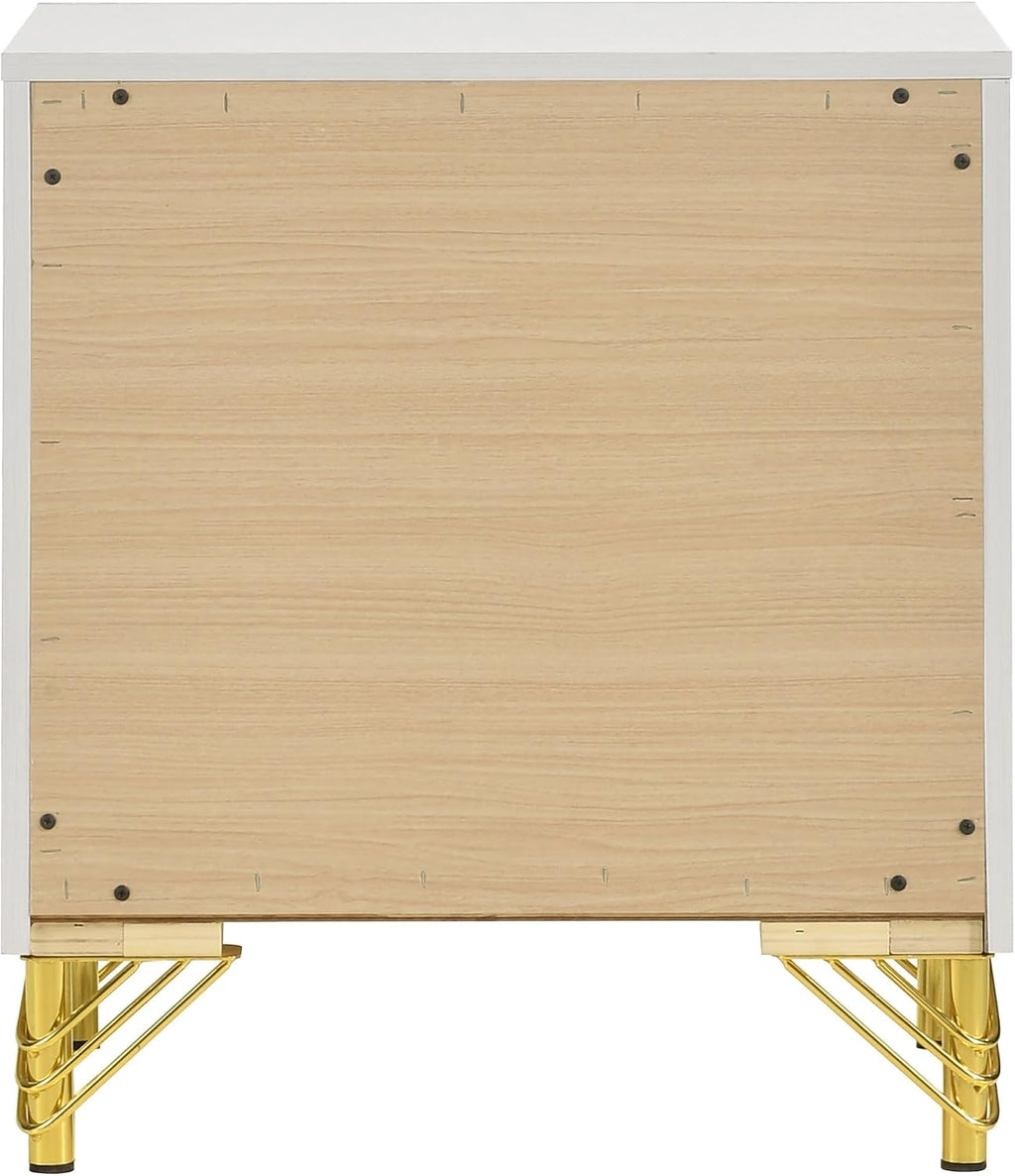 White 2-Drawer Nightstand Bedside Table,for Small Spaces