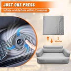 Inflatable Couch Loveseat with Footstool, Camping Couch with Detachable Built-in Pump, Inflatable Sofa with Breathable, Puncture-Resistant Fabric Texture Cover, Camping, Beach, Backyard Party
