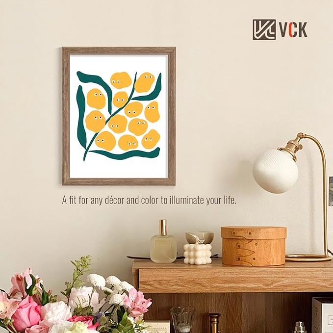 VCK 16x20 Picture Frame Set of 4 - Walnut, Gallery-Quality Wood Poster Frames, 1.1-Inch Wide Border, Polished Plexiglass, Vertical or Horizontal Wall Display for Photo/Art/Prints, Walnut