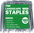 4 Inch 180 Pack Landscape Staples Galvanized Garden Stakes Anti-Rust Landscape Pins for Weed Barrier Fabric, Artificial Turf and Landscape Fabric