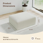 2 Square Cloud Footstool for Living Room, No Assembly Modular Corduroy Convertible Seat, Modern Style Sofa Accessory for Lounge or Bedroom