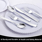 Supernal 180 pieces Silver Plastic Silverware, Disposable Plastic Silverware Heavy Duty, Silver Disposable Cutlery Sets Include 60 Forks, 60 Knives and 60 Spoons Suitable for Birthday, Party, Wedding