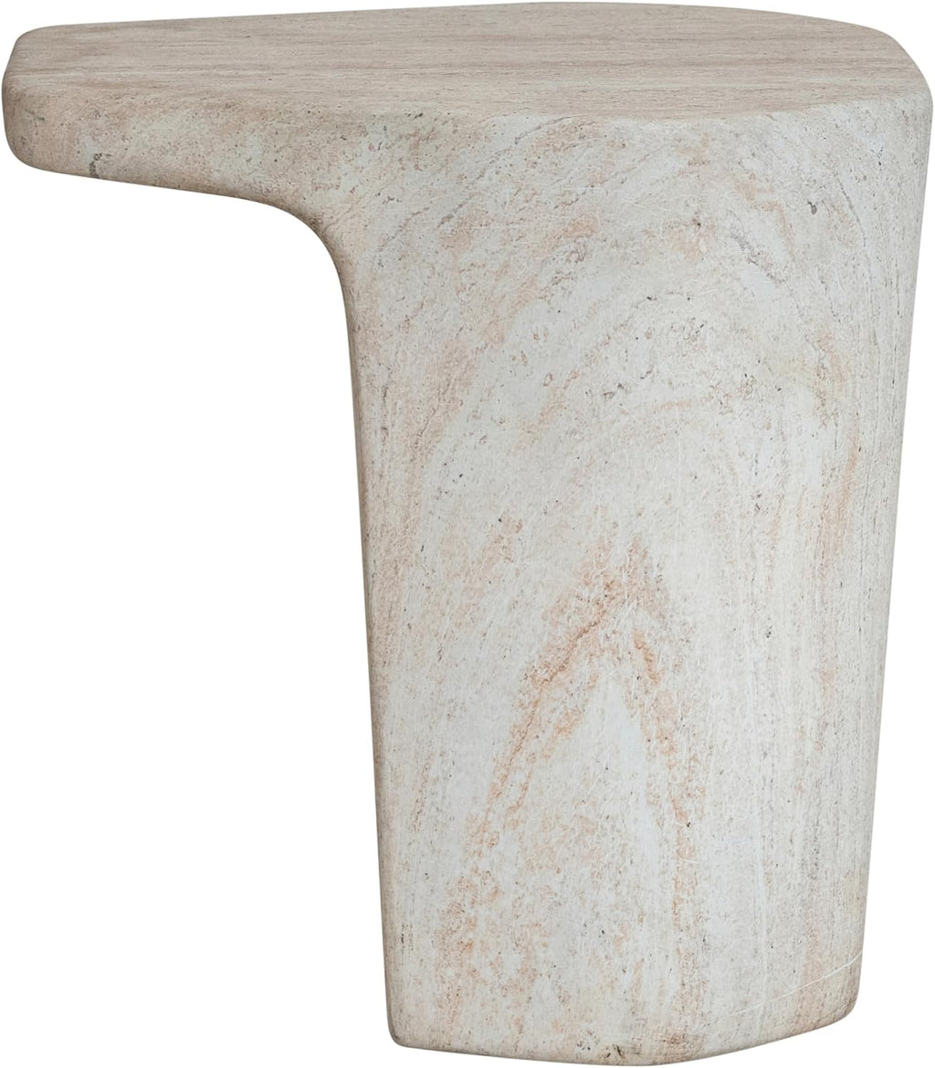 Bloomingville Lightweight Eco Stone Indoor/Outdoor Table, Travertine Finish, Natural