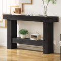 55 Inch Farmhouse Console Table, Wooden Rectangular Sofa Table Behind the Couch, Industrial Entryway Tables with Storage for Living Room, Entrance, Hallway