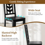 GOFLAME Wood Dining Chairs Set of 4, Modern Kitchen Side Chairs with Solid Rubber Wood Frame, Leaf-Shape High Backrest, Armless Dinette Chairs for Dining Room, Restaurant, Black