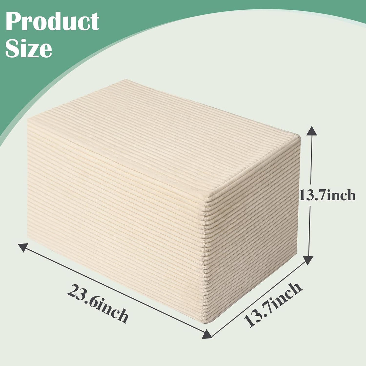 Rectangular Pouf Ottoman Soft Furry Corduroy Foot Rest for Chair | Stuffed Floor Pouf, Multi-use Ottoman for Living Room, Bedroom. Foot Rest Stool as Footrest, Extra Seat, or Side Table